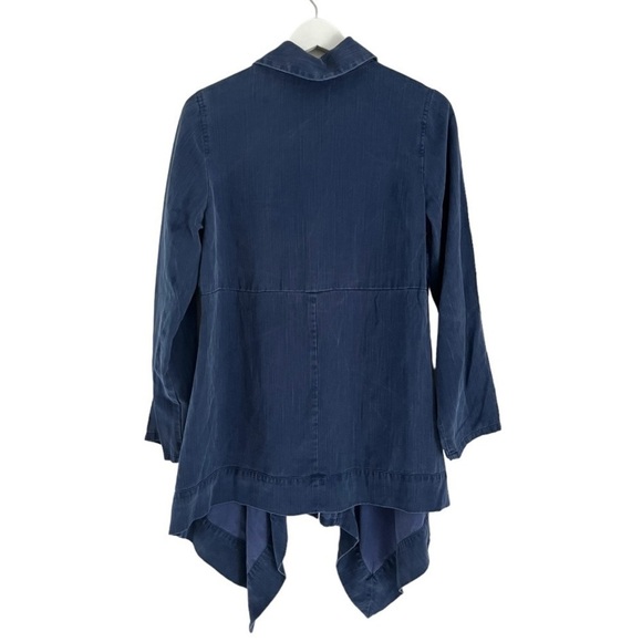 Soft Surroundings Women’s Chambray Sharkbite Hem Tunic Top‎ Blue Size XS - Picture 2 of 7